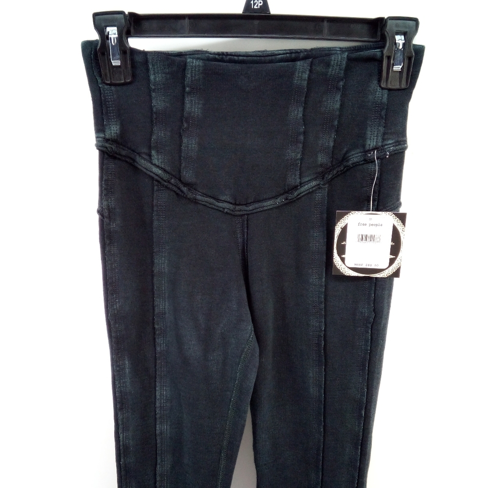 NWT Free People Movement Hybrid Leggings Black Gray Exposed Hem XS - Picture 11 of 15